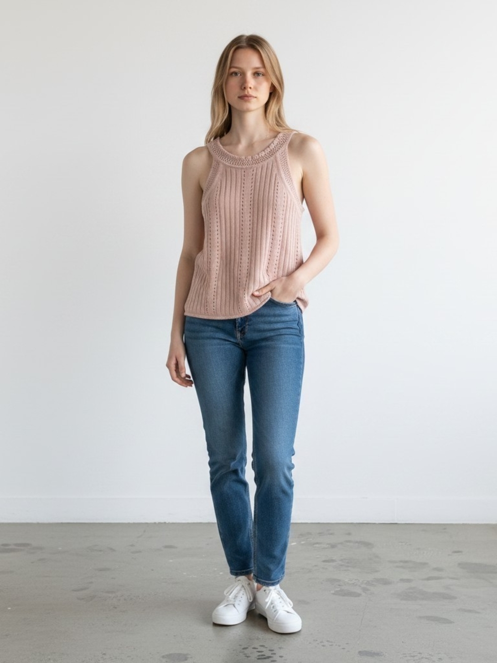 Lucky Brand Dusty Pink Knit Racerback Tank